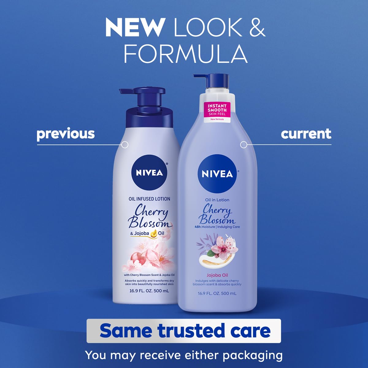 NIVEA Oil Infused Cherry Blossom and Jojoba Oil Body Lotion for Women, Fast-Absorbing and Non-Greasy Cherry Blossom Scented - PrimeBioHealth - canada supplements