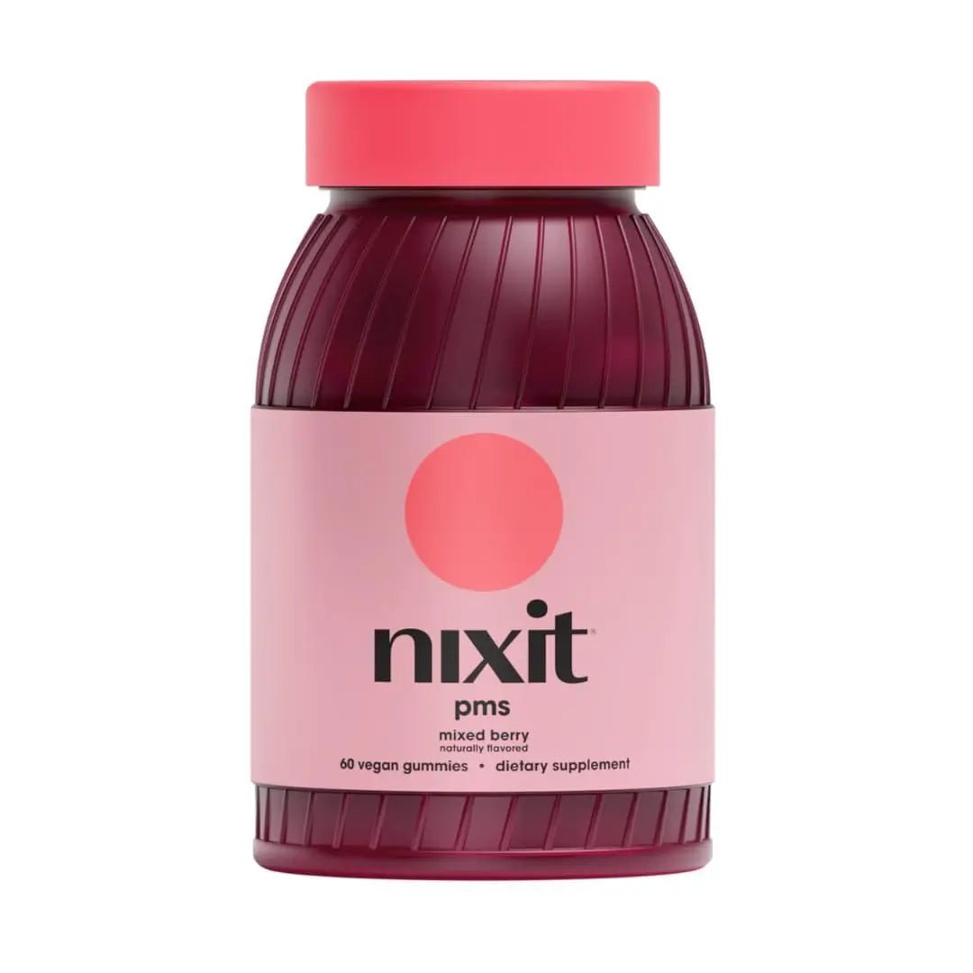nixit PMS Support Gummies | Chasteberry & Ashwagandha | Vegan | Mixed Berry Naturally Flavoured Supplement | May Help with Relief from Bloating, Cramps, Breast Pain & Mood Swings (60 Gummies) - PrimeBioHealth - canada supplements