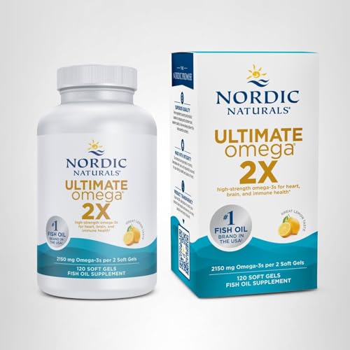 Nordic Naturals Ultimate Omega 2X, Lemon Flavor - 120 Soft Gels - 2150 mg Omega-3 - High-Potency Fish Oil with EPA & DHA - Promotes Brain & Heart Health - PrimeBioHealth - canada supplements