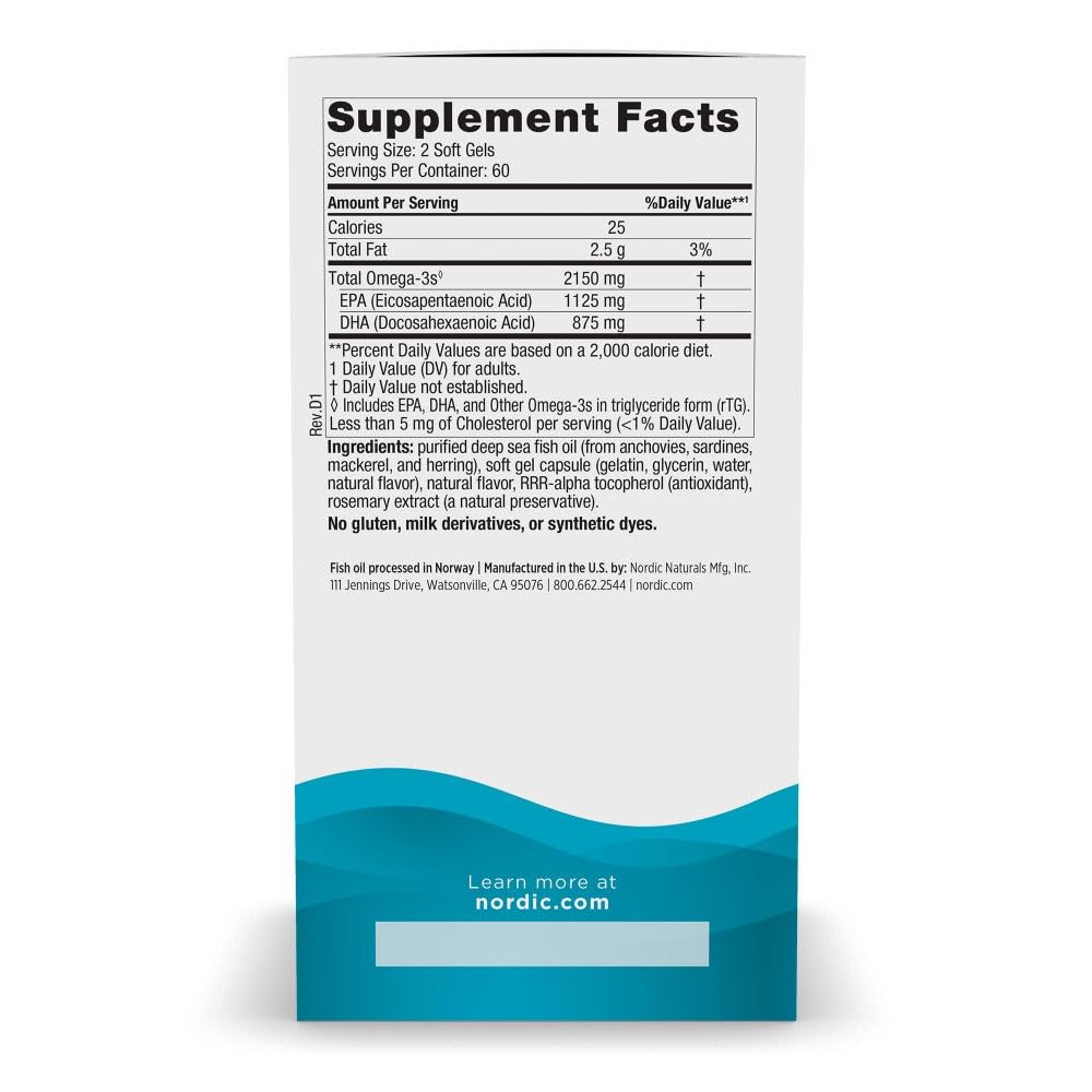 Nordic Naturals Ultimate Omega 2X, Lemon Flavor - 120 Soft Gels - 2150 mg Omega-3 - High-Potency Fish Oil with EPA & DHA - Promotes Brain & Heart Health - PrimeBioHealth - canada supplements