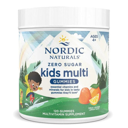 Nordic Naturals Zero Sugar Kids Multi Gummies, Orange Lemon - 120 Gummies - Great-Tasting Multivitamin for Ages 4+ - PrimeBioHealth - canada supplements