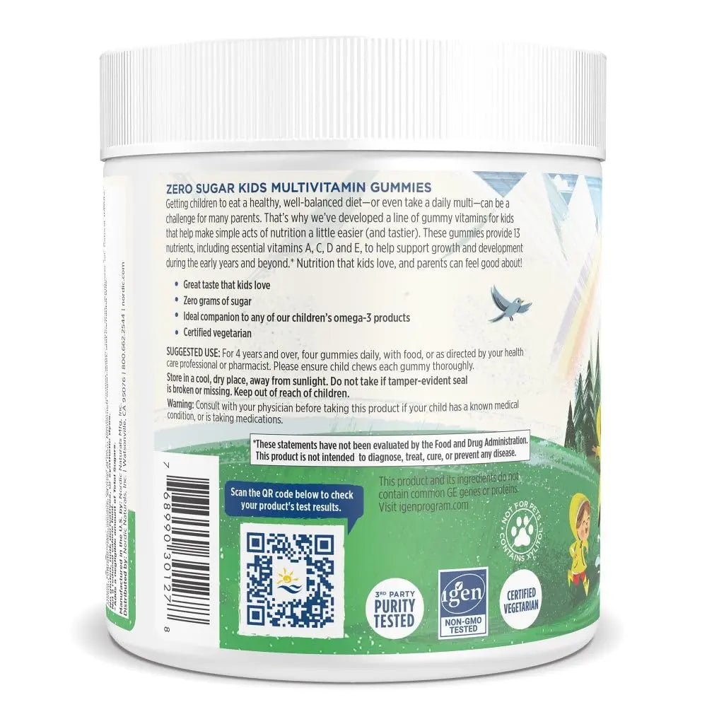 Nordic Naturals Zero Sugar Kids Multi Gummies, Orange Lemon - 120 Gummies - Great-Tasting Multivitamin for Ages 4+ - PrimeBioHealth - canada supplements