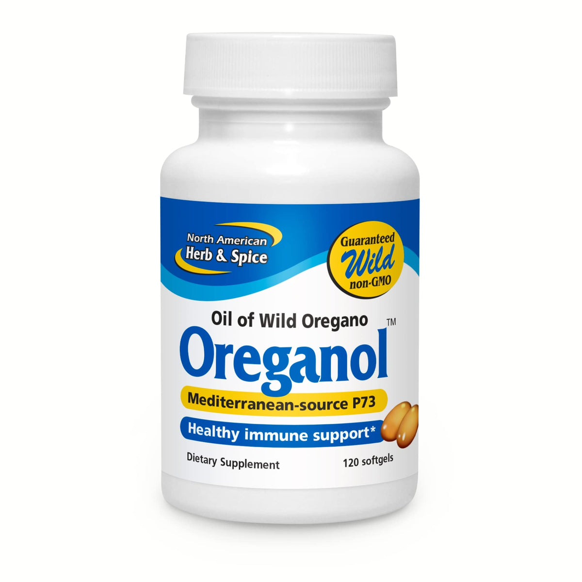 NORTH AMERICAN HERB & SPICE Oreganol P73, 120 Softgels - Immune System Support - Unprocessed, Vegan Friendly Wild Oregano - PrimeBioHealth - canada supplements