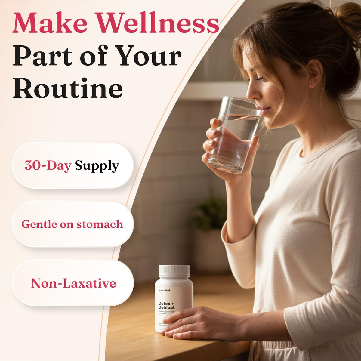 Nourished Natural Health Detox + Debloat - Detox Cleanse and Bloating Relief for Women - Liver and Digestive Support with Milk Thistle, Dandelion, Fennel & Turmeric - PrimeBioHealth - canada supplements