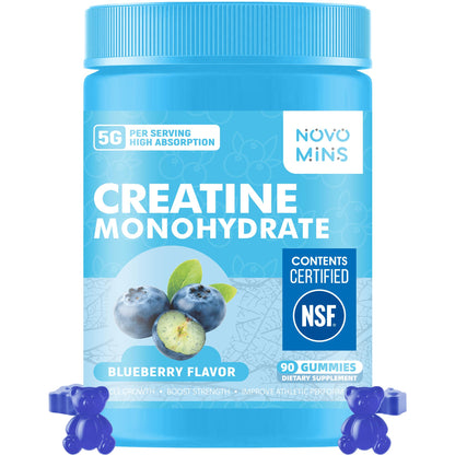 novomins Creatine Monohydrate Gummies 5000mg for Men & Women, Chewables Creatine Monohydrate for Muscle Strength, Muscle Builder, Energy Boost, Pre-Workout Supplement - PrimeBioHealth - canada supplements
