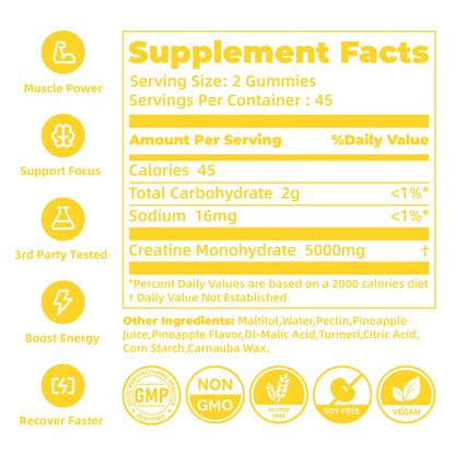 novomins Creatine Monohydrate Gummies for Men & Women, Chewables Creatine Monohydrate for Muscle Strength, Muscle Builder, Energy Boost, Pre-Workout Supplement - PrimeBioHealth - canada supplements
