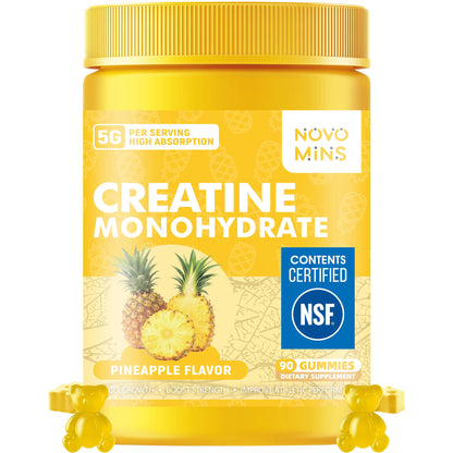 novomins Creatine Monohydrate Gummies for Men & Women, Chewables Creatine Monohydrate for Muscle Strength, Muscle Builder, Energy Boost, Pre-Workout Supplement - PrimeBioHealth - canada supplements