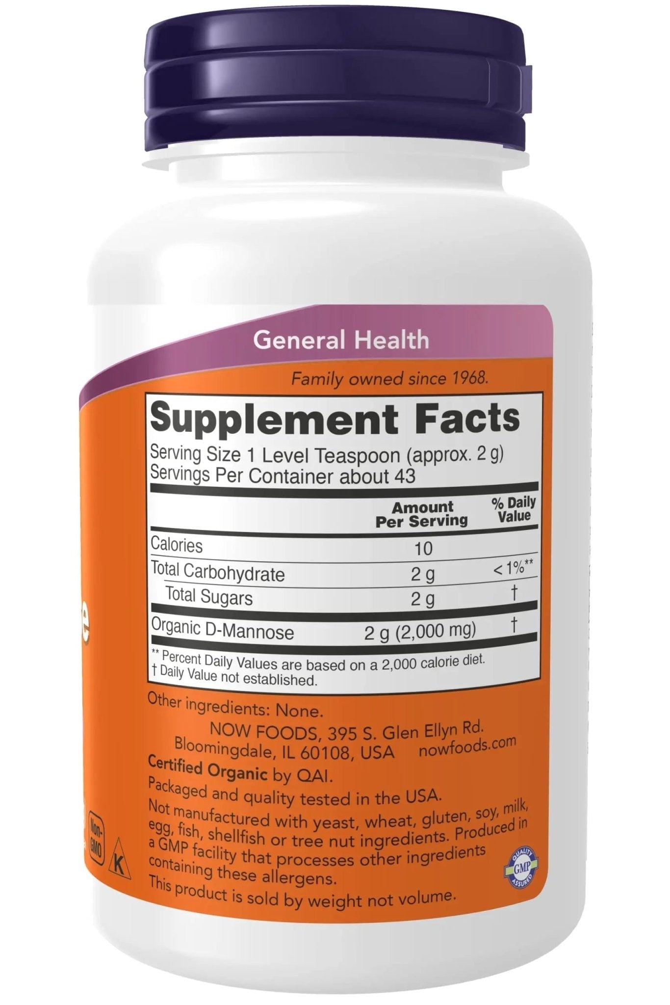 NOW Foods, D-Mannose Pure Powder, 3 oz (85 g) - PrimeBioHealth - canada supplements