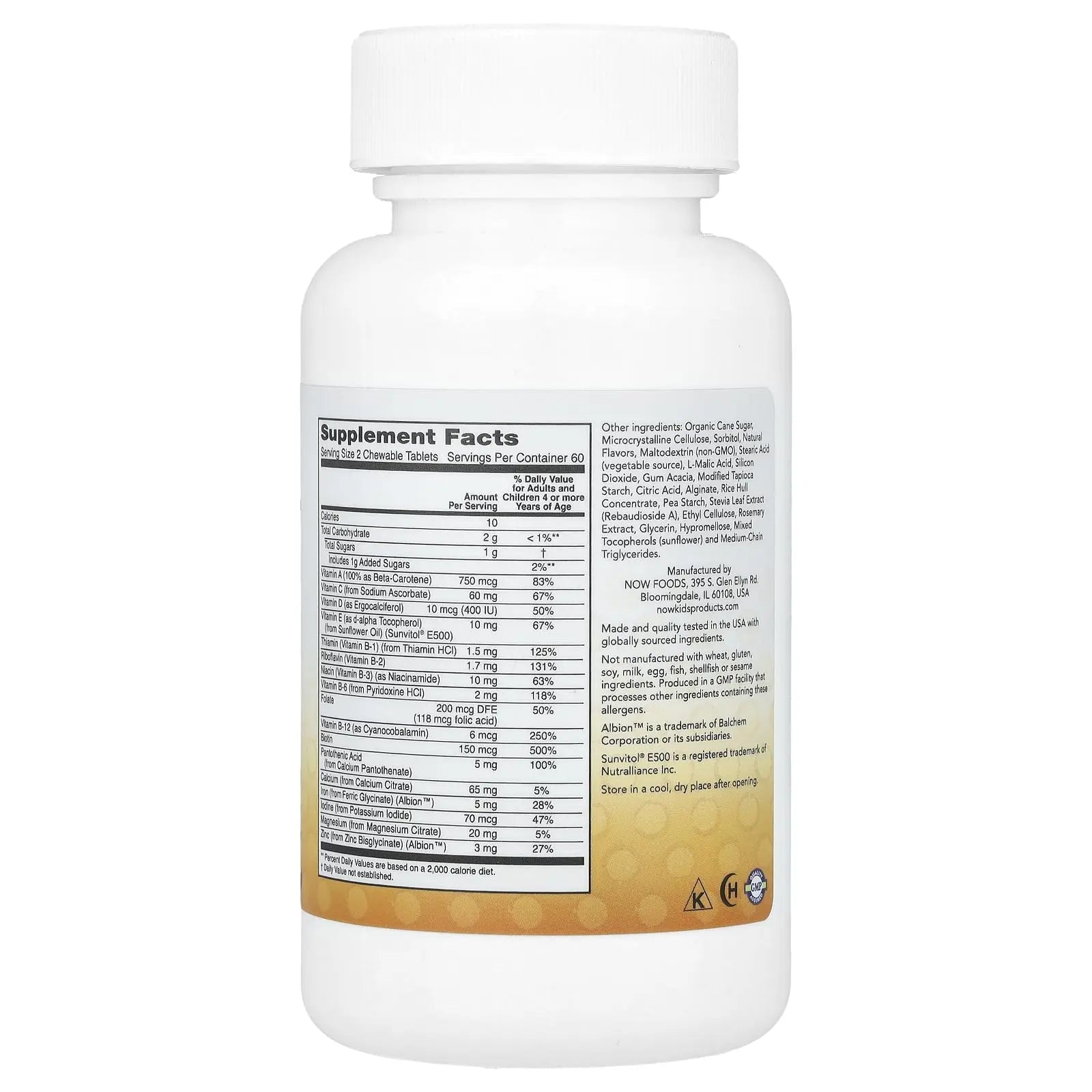 NOW Foods Kid Vits Berry Lemonade 120 Chewable Tablet - PrimeBioHealth - canada supplements