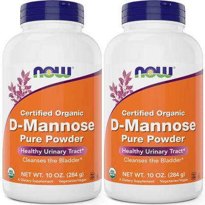 NOW Foods Pure, Organic D-Mannose 10 oz Powder (Pack of 2) - Bladder Cleanse and Urinary Tract Health Supplement - Non-GMO - Vegan Friendly - 2000mg / 2 Grams per Serving - PrimeBioHealth - canada supplements