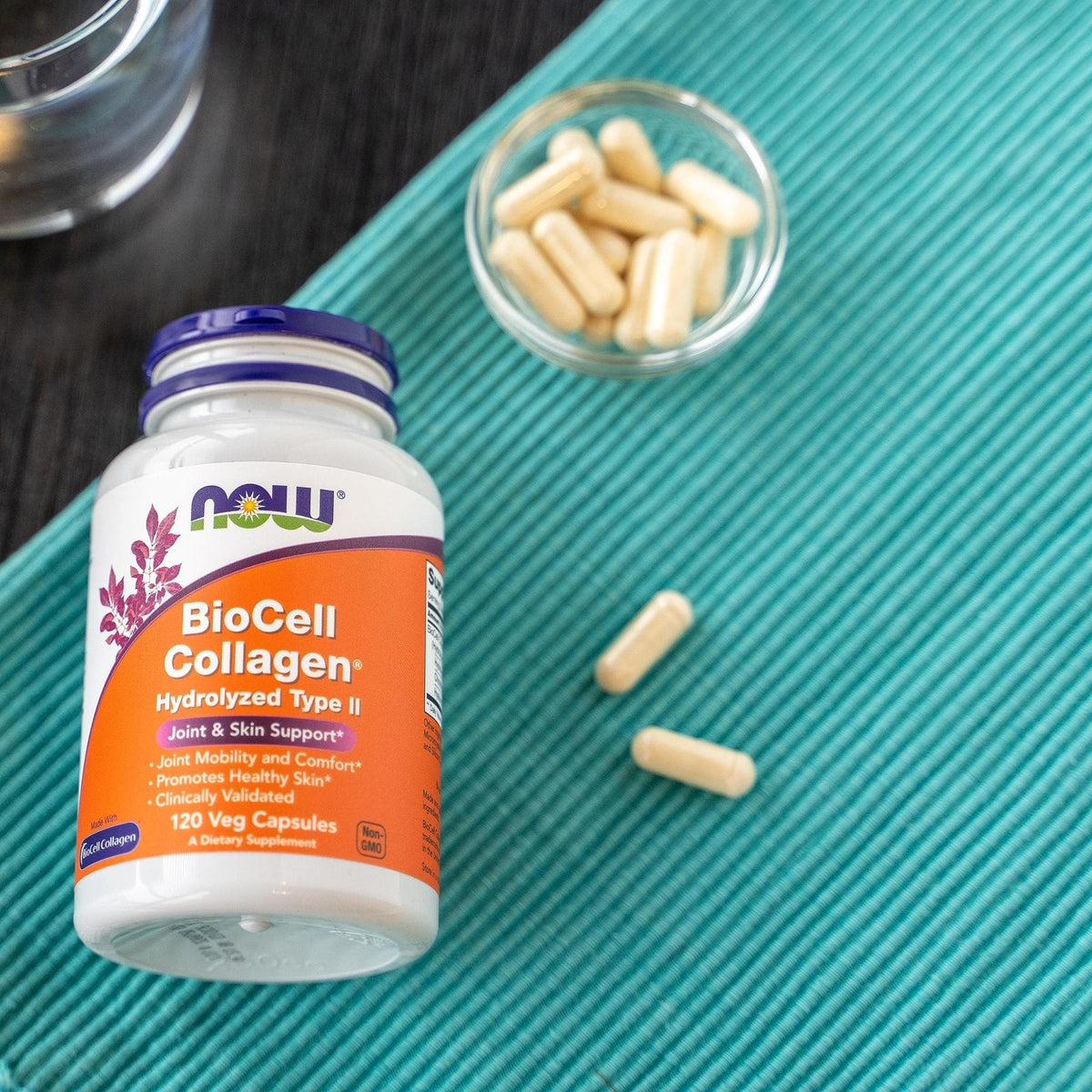 NOW Foods Supplements, BioCell Collagen® Hydrolyzed Type II, Clinically Validated, 120 Veg Capsules - PrimeBioHealth - canada supplements