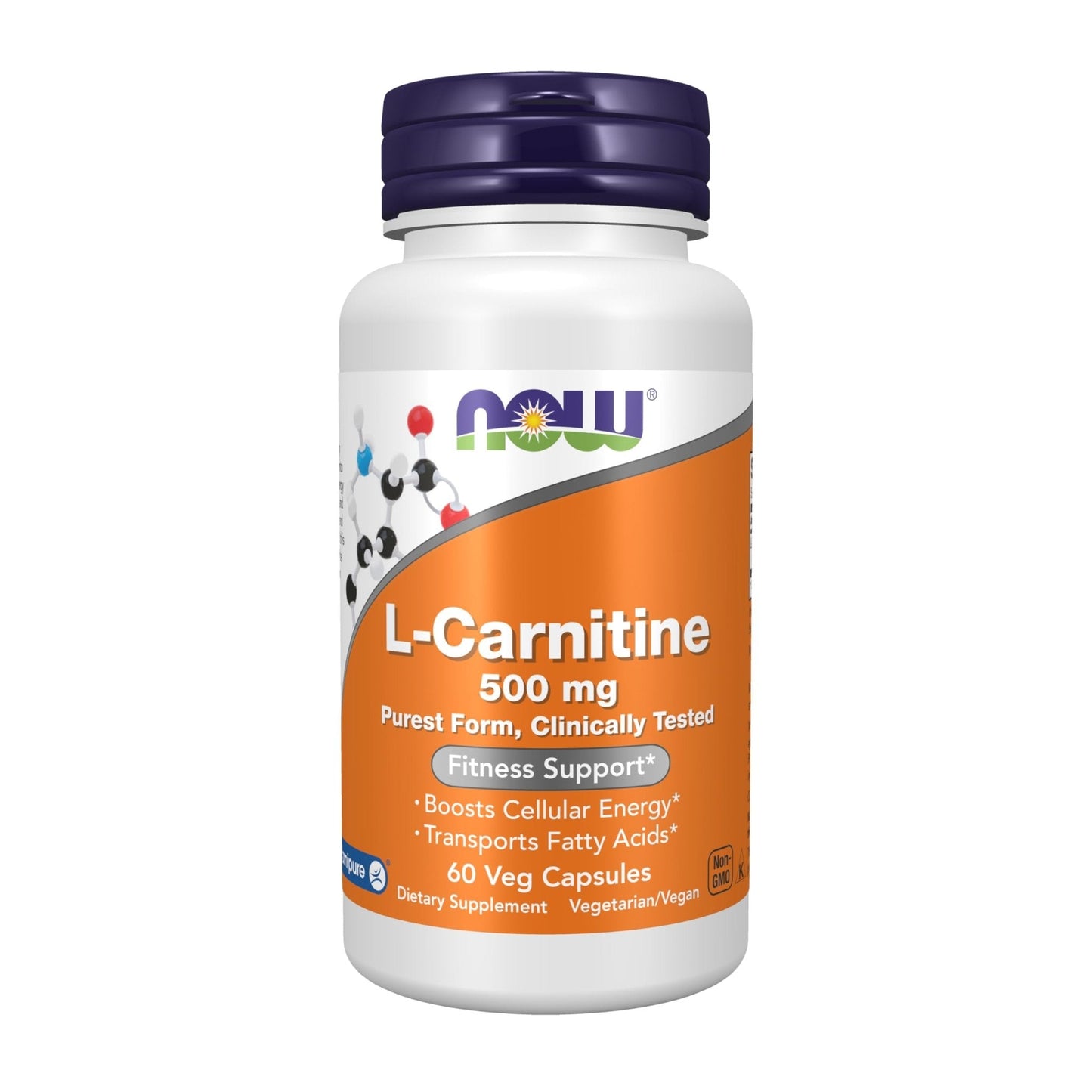 NOW Foods Supplements, L-Carnitine 500mg, Purest Form, Amino Acid, Fitness Support*, 60 Veg Capsules - PrimeBioHealth - canada supplements