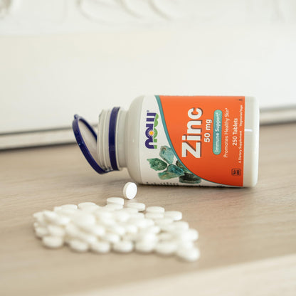 NOW Foods Supplements, Zinc (Zinc Gluconate) 50 mg, Supports Enzyme Functions*, Immune Support*, 100 Tablets - PrimeBioHealth - canada supplements
