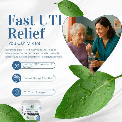Now New UTI-Slip D Mannose Non GMO Organic Source Powder 130g jar. - PrimeBioHealth - canada supplements