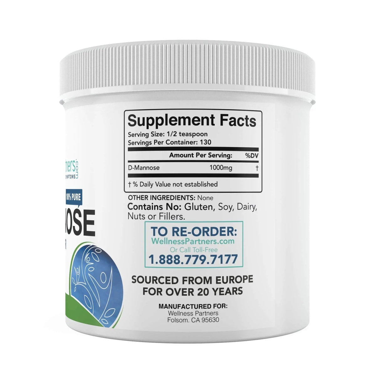 Now New UTI-Slip D Mannose Non GMO Organic Source Powder 130g jar. - PrimeBioHealth - canada supplements
