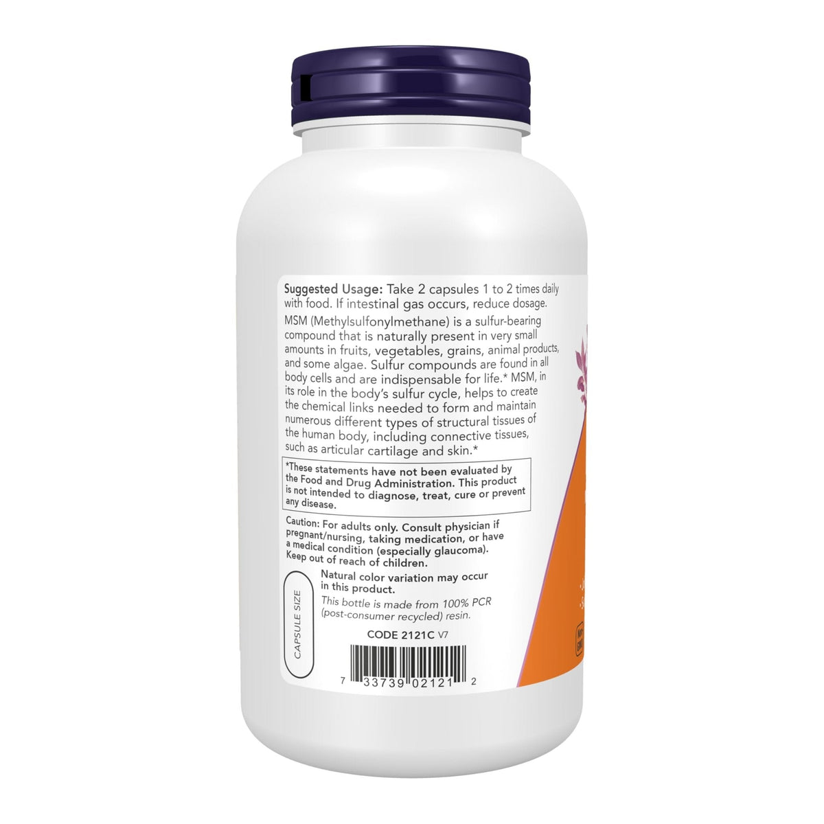 NOW Supplements, MSM (Methylsulfonylmethane) 1,000 mg, Joint Health*, 240 Veg Capsules - PrimeBioHealth - canada supplements