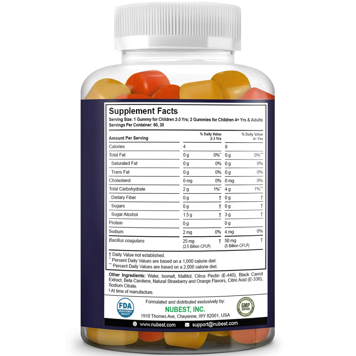 NuBest Daily Probiotic Gummies for Kids & Teens with 5 Billion CFUs | Supports Immune, Gut, and Digestive Health | No Added Sugar | Yummy Strawberry - PrimeBioHealth - canada supplements
