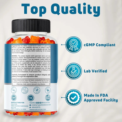 NUELATION Kids Multivitamin Gummies, 30-60 Day Supply with 14 Essential Kids Vitamins & Minerals. Toddler Vitamins for Overall Wellness. Non-GMO, Gelatin-Free, Gluten-Free, Vegetarian Children Vitamin - PrimeBioHealth - canada supplements