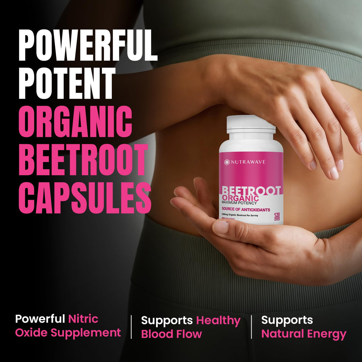 Nutra Wave 1400mg Organic Beet Root Capsules Per Serving – Nitric Oxide Booster for Men – Supports Blood Pressure, Energy, Circulation & Heart Health – Non-GMO, Vegan – 120 Capsules / 60 Day Supply - PrimeBioHealth - canada supplements