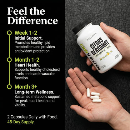 NutraBio Citrus Bergamot Bergamonte Extract Supplement, 1,000mg - May Help Promote Cardiovascular Health and Wellness, 90 Capsules - PrimeBioHealth - canada supplements