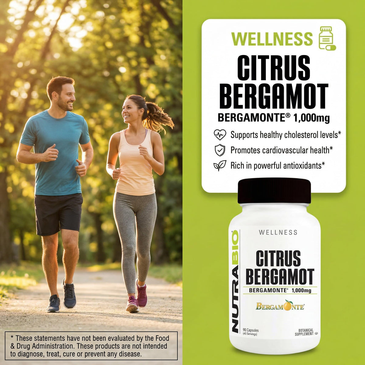 NutraBio Citrus Bergamot Bergamonte Extract Supplement, 1,000mg - May Help Promote Cardiovascular Health and Wellness, 90 Capsules - PrimeBioHealth - canada supplements