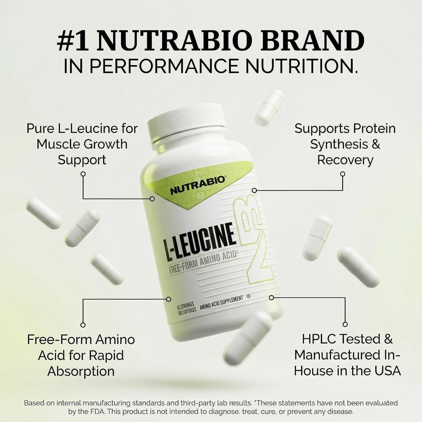 NutraBio L-Leucine Supplement - Optimal Amino Acid for Muscle Growth & Recovery - Naturally Fermented Free Form Leucine Amino Acids Supplement- Vegan, Non-GMO, Gluten Free - 400mg, 180 Capsules - PrimeBioHealth - canada supplements