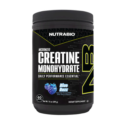 NutraBio Pure Micronized Creatine Monohydrate Powder Supplement, Blue Razz (300 g) - Supports Bulk Muscle Energy, Recovery, and Strength - HPLC Tested Creatine Powder Supplement for Men and Women - PrimeBioHealth - canada supplements