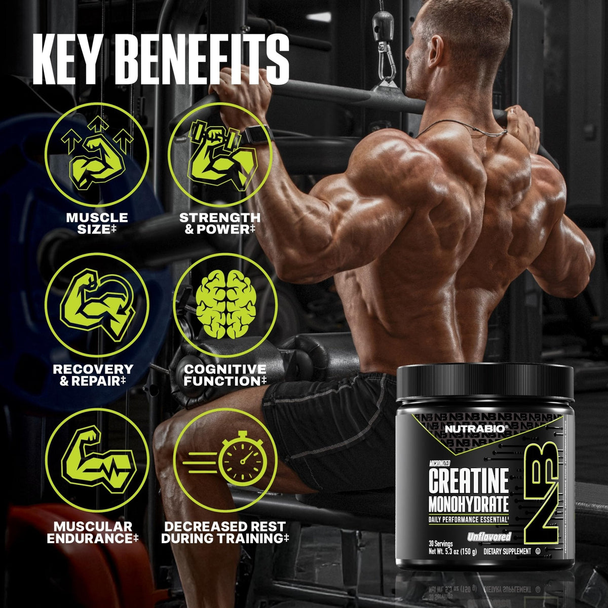 NutraBio Pure Micronized Creatine Monohydrate Powder Supplement, Unflavored, (150 g) - Supports Bulk Muscle Energy, Recovery, and Strength - HPLC Tested Creatine Powder Supplement for Men and Women - PrimeBioHealth - canada supplements