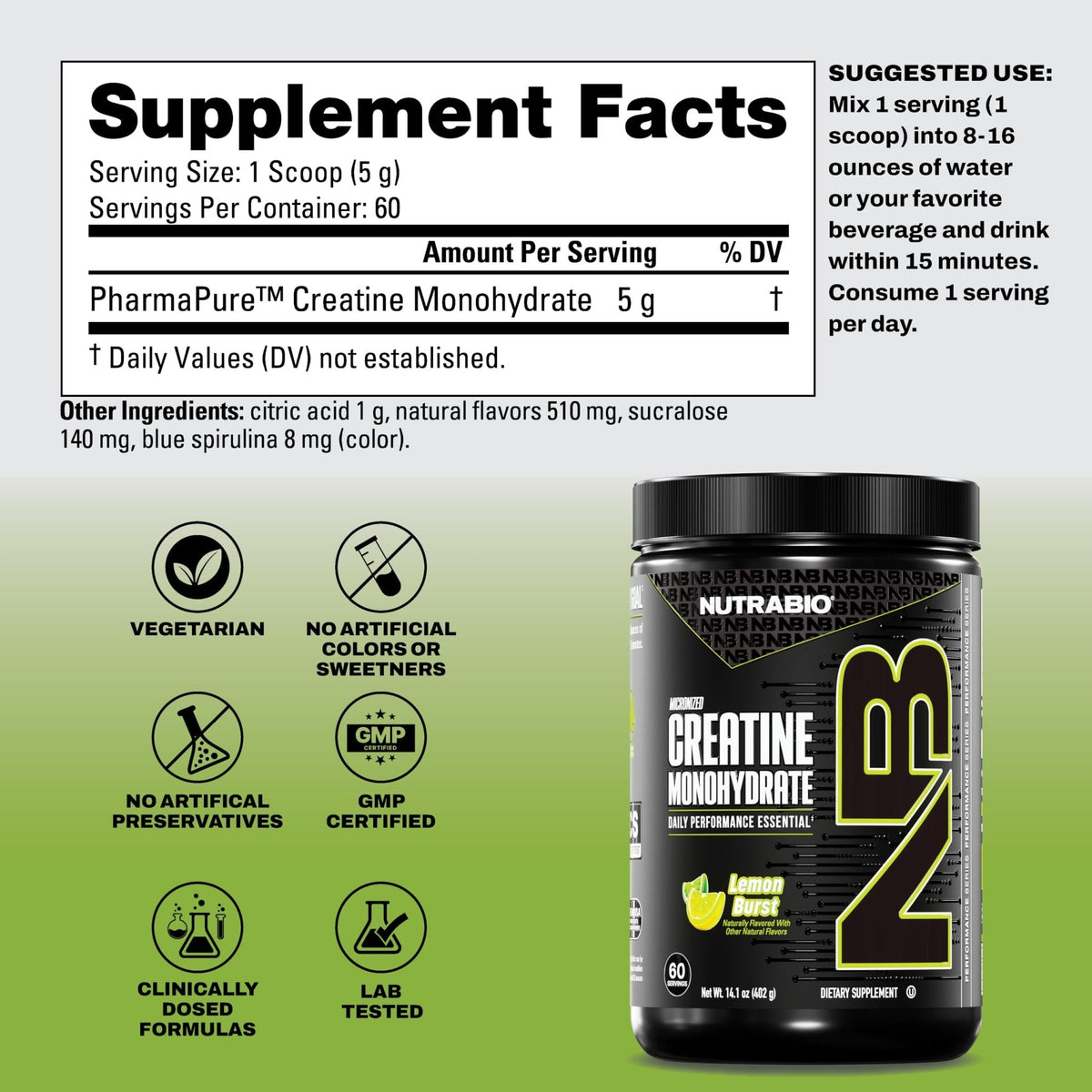 NutraBio Pure Micronized Creatine Monohydrate Powder Supplement, Unflavored, (300 g) - Supports Bulk Muscle Energy, Recovery, and Strength - HPLC Tested Creatine Powder Supplement for Men and Women - PrimeBioHealth - canada supplements