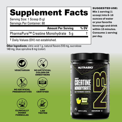 NutraBio Pure Micronized Creatine Monohydrate Powder Supplement, Unflavored, (300 g) - Supports Bulk Muscle Energy, Recovery, and Strength - HPLC Tested Creatine Powder Supplement for Men and Women - PrimeBioHealth - canada supplements