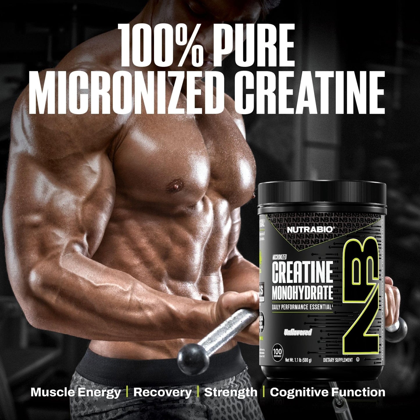 NutraBio Pure Micronized Creatine Monohydrate Powder Supplement, Unflavored, (300 g) - Supports Bulk Muscle Energy, Recovery, and Strength - HPLC Tested Creatine Powder Supplement for Men and Women - PrimeBioHealth - canada supplements