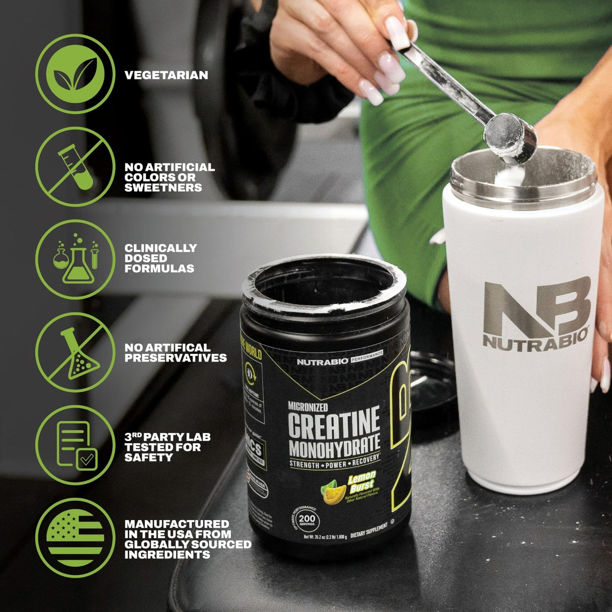 NutraBio Pure Micronized Creatine Monohydrate Powder Supplement, Unflavored, (300 g) - Supports Bulk Muscle Energy, Recovery, and Strength - HPLC Tested Creatine Powder Supplement for Men and Women - PrimeBioHealth - canada supplements