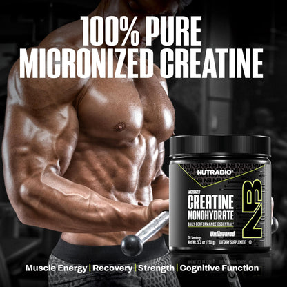 NutraBio Pure Micronized Creatine Monohydrate Powder Supplement, Unflavored, (300 g) - Supports Bulk Muscle Energy, Recovery, and Strength - HPLC Tested Creatine Powder Supplement for Men and Women - PrimeBioHealth - canada supplements