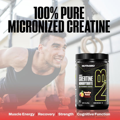 NutraBio Pure Micronized Creatine Monohydrate Powder Supplement, Unflavored, (300 g) - Supports Bulk Muscle Energy, Recovery, and Strength - HPLC Tested Creatine Powder Supplement for Men and Women - PrimeBioHealth - canada supplements