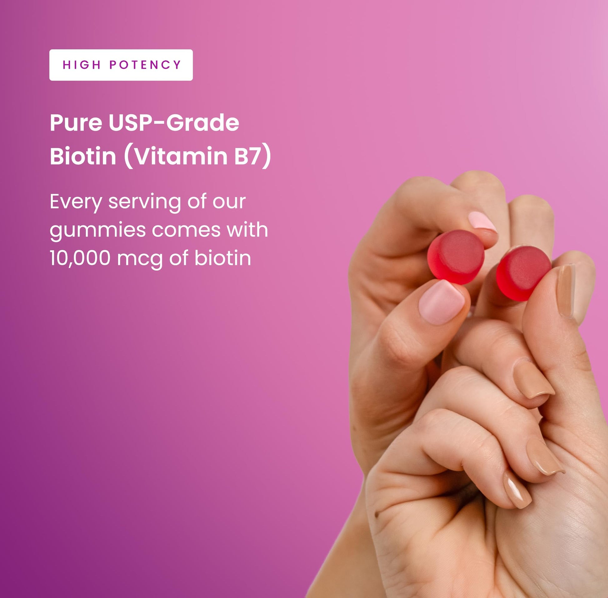 NutraChamps (2 Pack) Biotin Gummies 10,000mcg [High Potency] for Healthy Hair, Skin & Nails for Adults & Kids - 5000mcg in Each Gummy Vitamin - Vegan, Non-GMO - PrimeBioHealth - canada supplements
