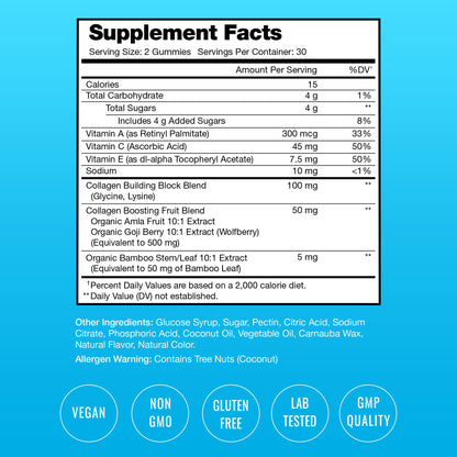 NutraChamps Collagen Boosting Gummies, Collagen Booster Gummy for Natural Collagen Production, Vegan Pectin Supplements Chews for Women & Men, - PrimeBioHealth - canada supplements