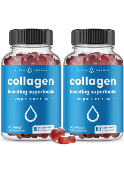 NutraChamps Collagen Boosting Gummies, Collagen Booster Gummy for Natural Collagen Production, Vegan Pectin Supplements Chews for Women & Men, - PrimeBioHealth - canada supplements