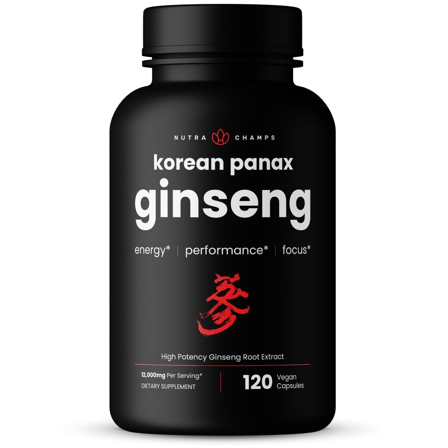 NutraChamps Korean Red Panax Ginseng Capsules | Extra Strength Ginsenosides for Energy, Focus, Performance, Vitality & Immune Support - PrimeBioHealth - canada supplements