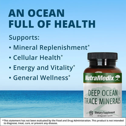 NutraMedix Deep Ocean Trace Minerals 1,000mg - Mineral & Energy Supplements - Magnesium, Zinc, Potassium, Boron, Phosphorus & Manganese - PrimeBioHealth - canada supplements