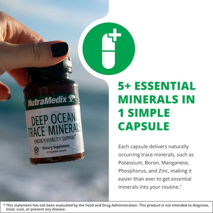 NutraMedix Deep Ocean Trace Minerals 1,000mg - Mineral & Energy Supplements - Magnesium, Zinc, Potassium, Boron, Phosphorus & Manganese - PrimeBioHealth - canada supplements