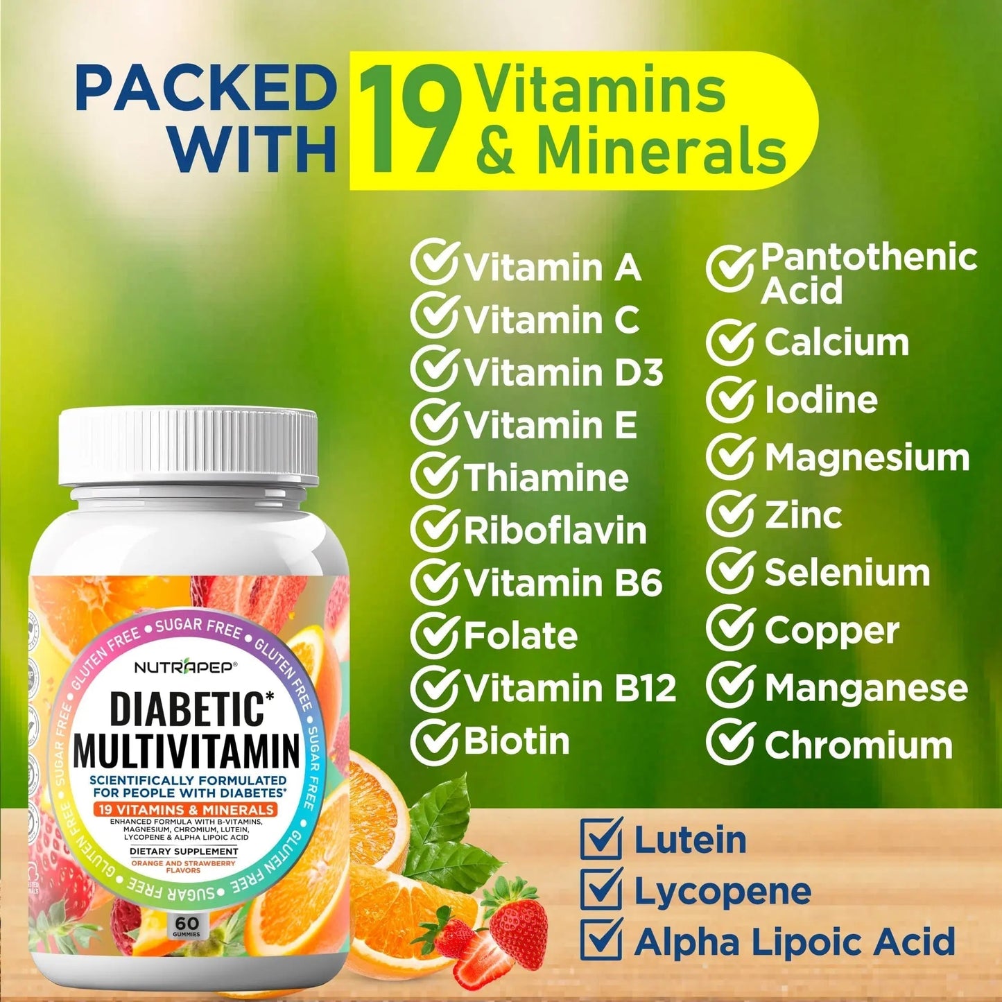 NutraPep Premium Multivitamin Chewable Gummies for Women & Men - Sugar-Free & Gluten Free Supplement Vitamins - PrimeBioHealth - canada supplements