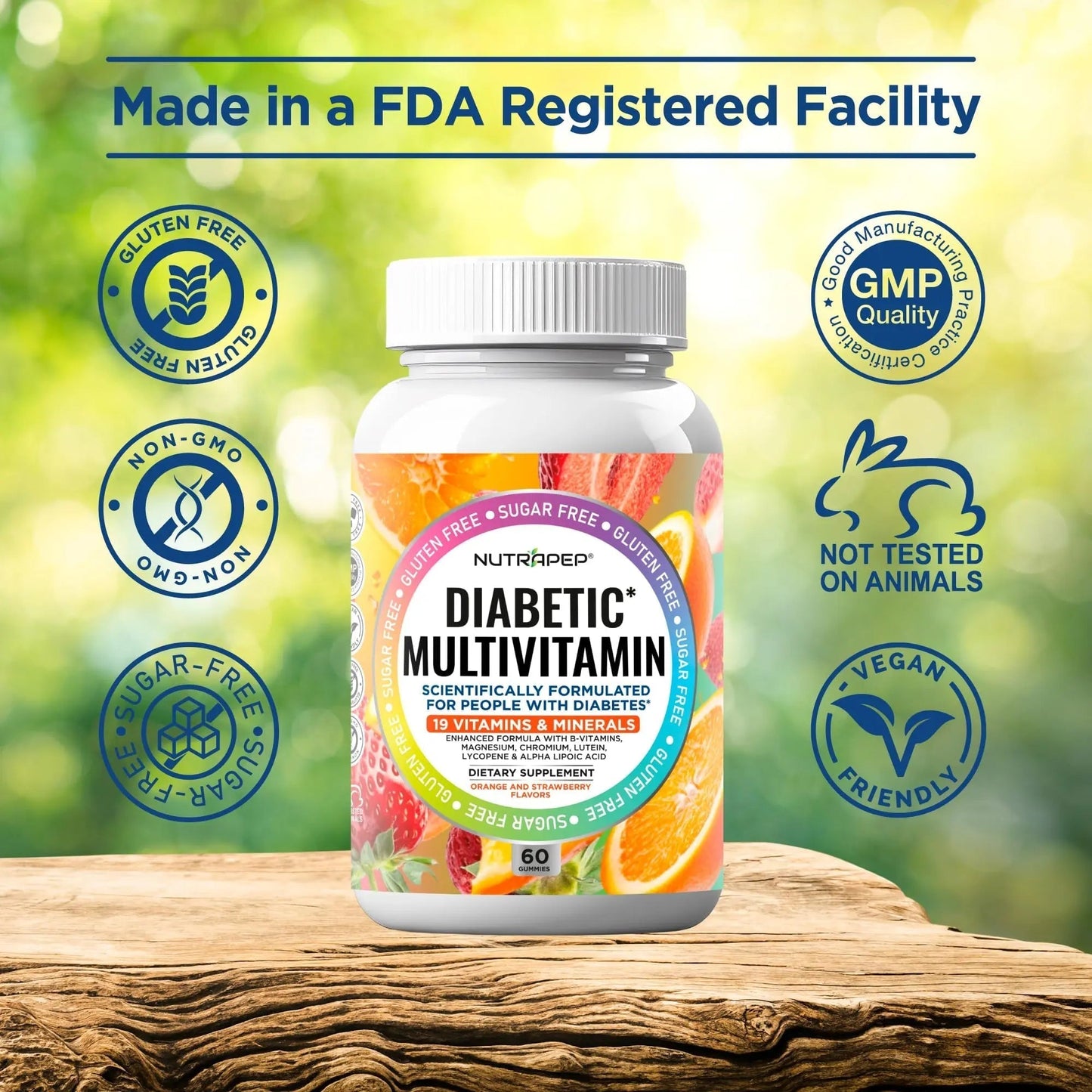 NutraPep Premium Multivitamin Chewable Gummies for Women & Men - Sugar-Free & Gluten Free Supplement Vitamins - PrimeBioHealth - canada supplements