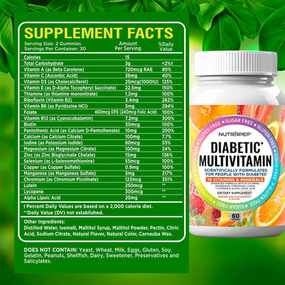 NutraPep Premium Multivitamin Chewable Gummies for Women & Men - Sugar-Free & Gluten Free Supplement Vitamins - PrimeBioHealth - canada supplements