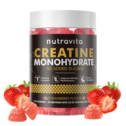 Nutravita NSF Certified Creatine Gummy - Creatine Monohydrate Gummies for Men & Women-5g of Creatine Monohydrate per Serving - Sugar Free, - PrimeBioHealth - canada supplements