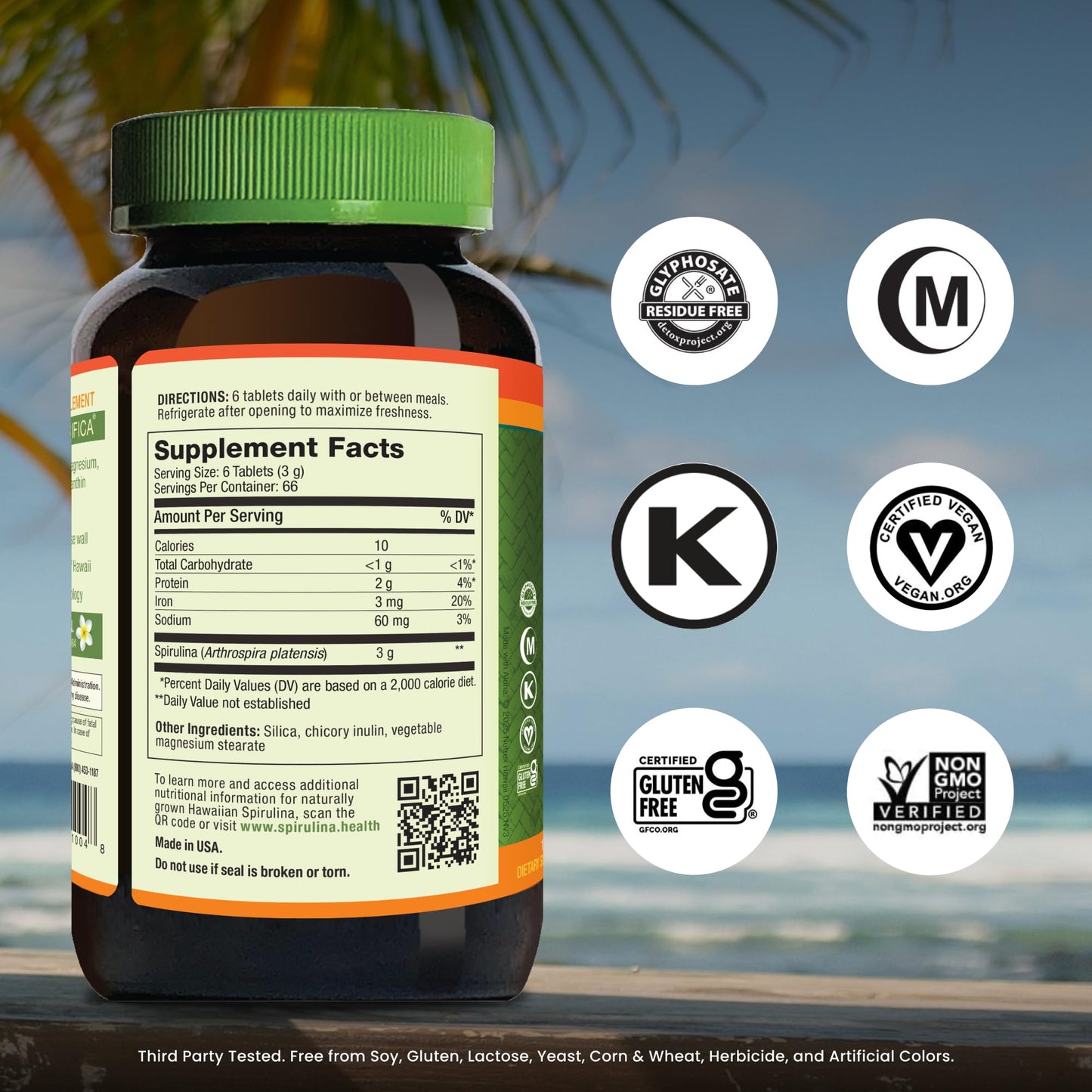 Nutrex Hawaii Pure Hawaiian Spirulina – Vegan Superfood, 500 mg Tablets, Farm Grown in Kona, Non-GMO - PrimeBioHealth - canada supplements