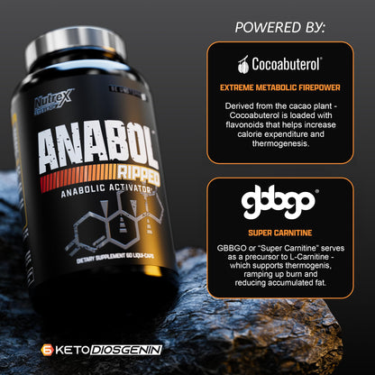 Nutrex Research Anabol Ripped Anabolic Muscle Builder for Men, 2-in-1 Muscle Builder and Shredding Supplement, (60 Count) - PrimeBioHealth - canada supplements