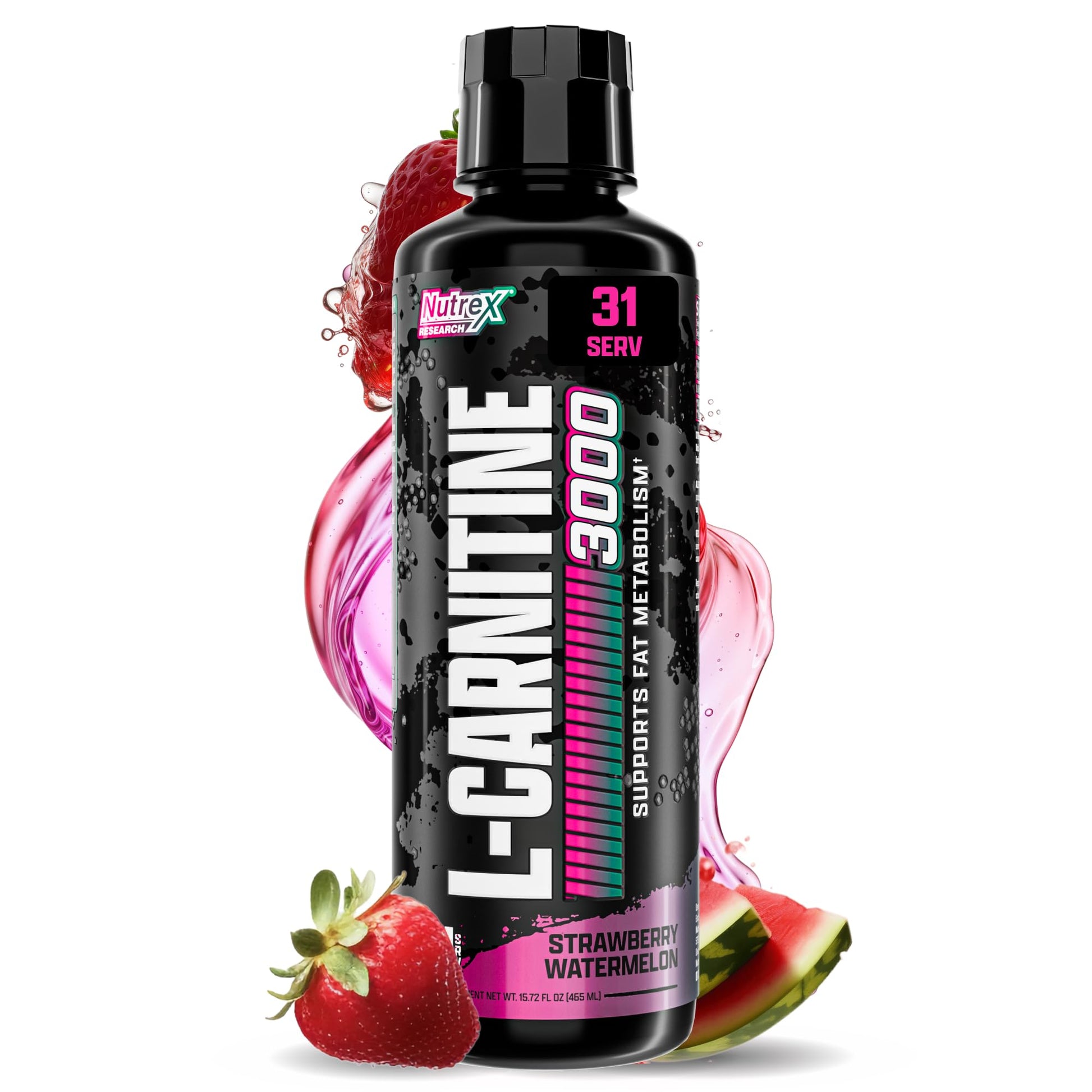 Nutrex Research L Carnitine 3000 - Clinically Dosed L-Carnitine Liquid for Energy, Metabolism & Muscle Recovery - Delicious Strawberry Watermelon - No Sugar, No Carbs - PrimeBioHealth - canada supplements