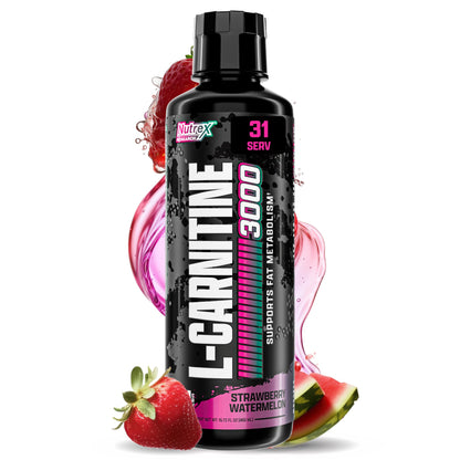 Nutrex Research L Carnitine 3000 - Clinically Dosed L-Carnitine Liquid for Energy, Metabolism & Muscle Recovery - Delicious Strawberry Watermelon - No Sugar, No Carbs - PrimeBioHealth - canada supplements