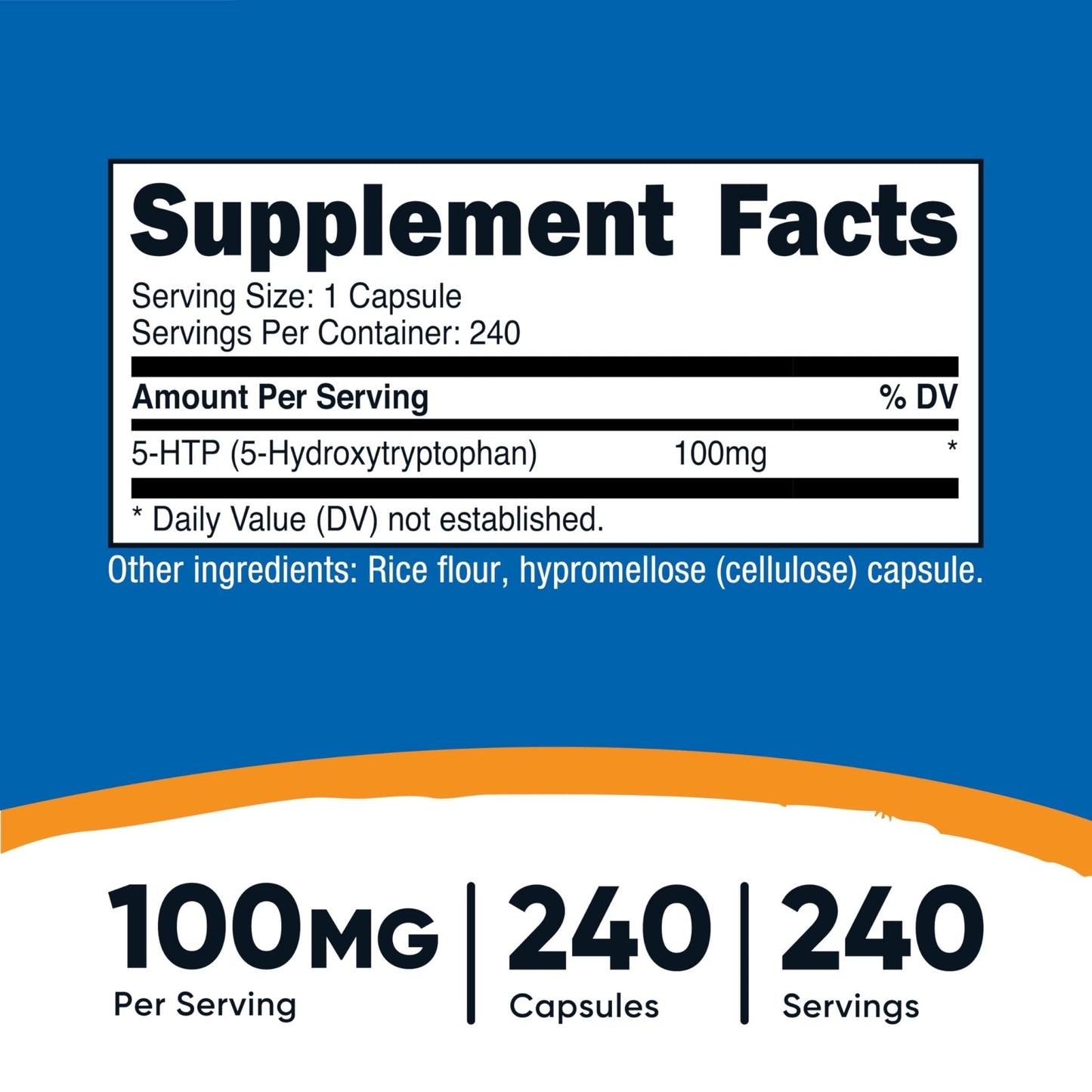 Nutricost 5-HTP 100mg, 240 Vegetarian Capsules (5-Hydroxytryptophan) - Non-GMO & Gluten Free - PrimeBioHealth - canada supplements