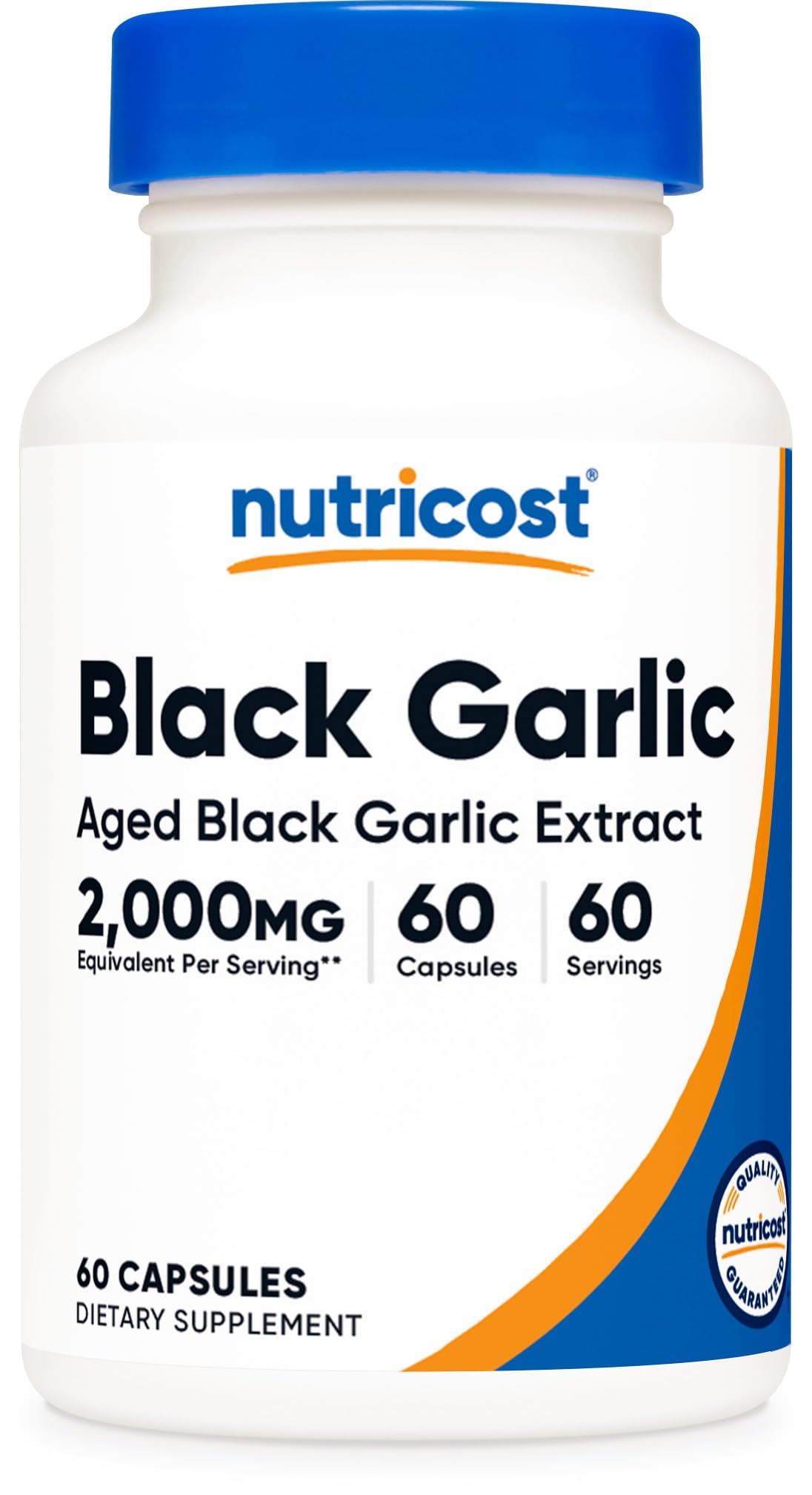 Nutricost Black Garlic Extract 60 Capsules for 60 Servings Per Bottle - Aged Black Garlic Extract, Vegan - PrimeBioHealth - canada supplements